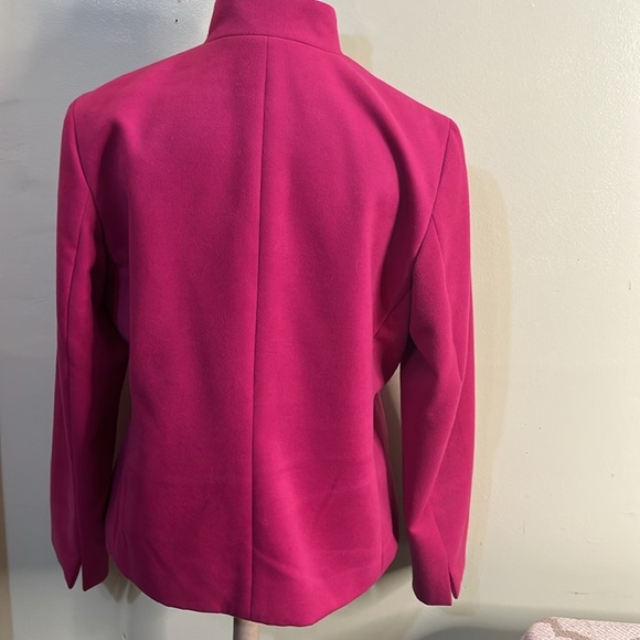 Chicos Pink dressy  front Pockets Hook and Eye closure collarless blazer jacket - Picture 12 of 15